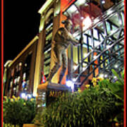 Musial Statue At Night Poster