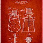 Nail Polish Applicator Patent From 1963 - Red Poster