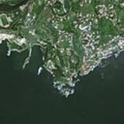 Naples, Italy, Satellite Image Poster
