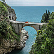 Narrow Bridge On The Amalfi Coast Road Poster
