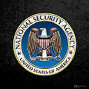 National Security Agency - N S A Emblem On Black Velvet Poster