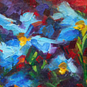 Nature's Palette - Himalayan Blue Poppy Oil Painting Meconopsis Betonicifoliae Poster