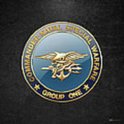 Naval Special Warfare Group One - N S W G-1 - Emblem On Black Poster