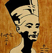 Nefertiti Egyptian Queen Original Coffee Painting Poster