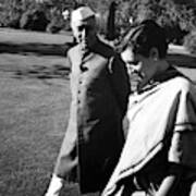 Nehru With His Daughter Indira Poster