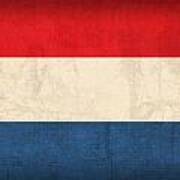 Netherlands Flag Vintage Distressed Finish Poster