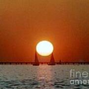 New Orleans Sailing Sun On Lake Pontchartrain Poster