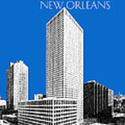 New Orleans Skyline - Blue Poster