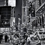 New York Minute In Black And White Poster