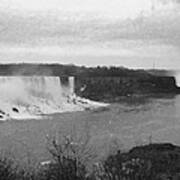 Niagara Falls Winter Panorama B N W Poster