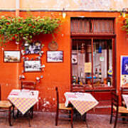 Nice Little Street Cafe In Luino Italy Poster