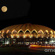 Night And Moon Wvu Basketball Arena Poster