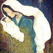 No Crib For His Head - Baby Jesus And Mother Mary - Bethlehem Poster