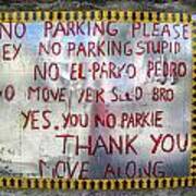 No El Parko Pedro Sign Poster