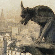 Notre Dame Cathedral Gargoyle Poster