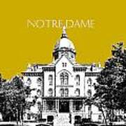 Notre Dame University Skyline Main Building - Gold Poster