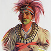 Nowaykesugga, An Otto, Illustration From The Indian Tribes Of North America, Vol.3, By Thomas L Poster