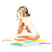 Nude Model Gesture Xvi Tropical Flower Poster