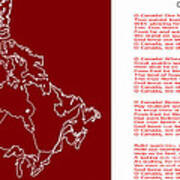 O Canada Lyrics And Map Poster