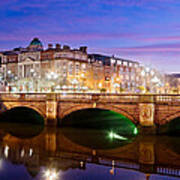 O Connell Bridge At Night - Dublin Poster
