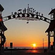 Ocean City Boardwalk Arch New Year Sunrise Poster