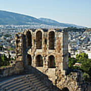 Odeon Of Herodes Atticus With View Of Poster