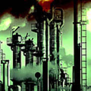 Oilk Refinery And Global Warming Poster