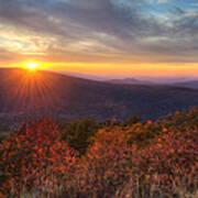 Oklahoma Mountain Sunset - Talimena Scenic Byway Poster