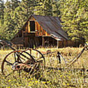 Old Barn And Plow Poster