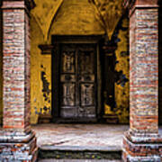 Old Decorated Wooden Door In A Ghost Poster