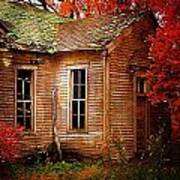 Old One Room School House In Autumn Poster