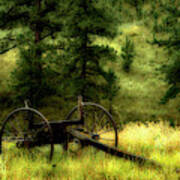 Old Wagon Frame In The Black Hills Poster