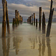 Old Wharf At Sunset St Clair Beach Poster