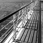 On The Cruise Ship Deck Black And White Poster