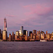 One Wtc Lower Manhattan And The Harvest Moon Poster