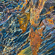 Orange And Blue Rock Abstract Poster