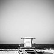 Orange County Lifeguard Tower Black And White Picture Poster
