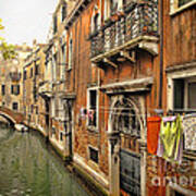 Orange Towel Venice Canal Poster