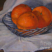 Oranges In A Swirly Bowl Poster