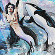 Orca Mermaid Poster