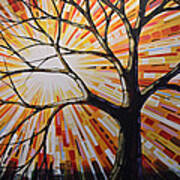 Original Abstract Tree Landscape Painting ... Shine Poster