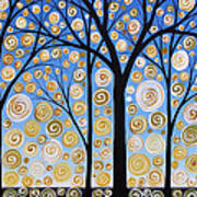 Original Landscape Tree Art Painting .. Sky Magic Poster