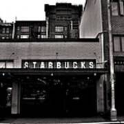 Original Starbucks Black And White Poster