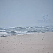 Out To The Foggy Sea - Barnegat Inlet Poster