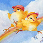Baby Chicks - Over The Rainbow Poster