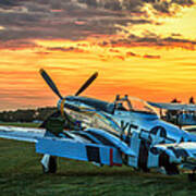 P-51d At Sunset Poster