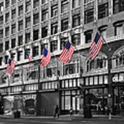 Palomar Hotel And Old Navy In Downtown San Francisco - 5d19799 - Black And White And Partial Color Poster