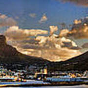 Panorama Cape Town Harbour At Sunset Poster