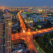 Panoramic Night View Of Jinqiao Export Poster