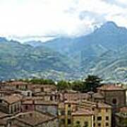 Panoramic View Barga And Apennines Italy Poster
